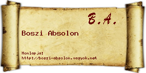 Boszi Absolon névjegykártya